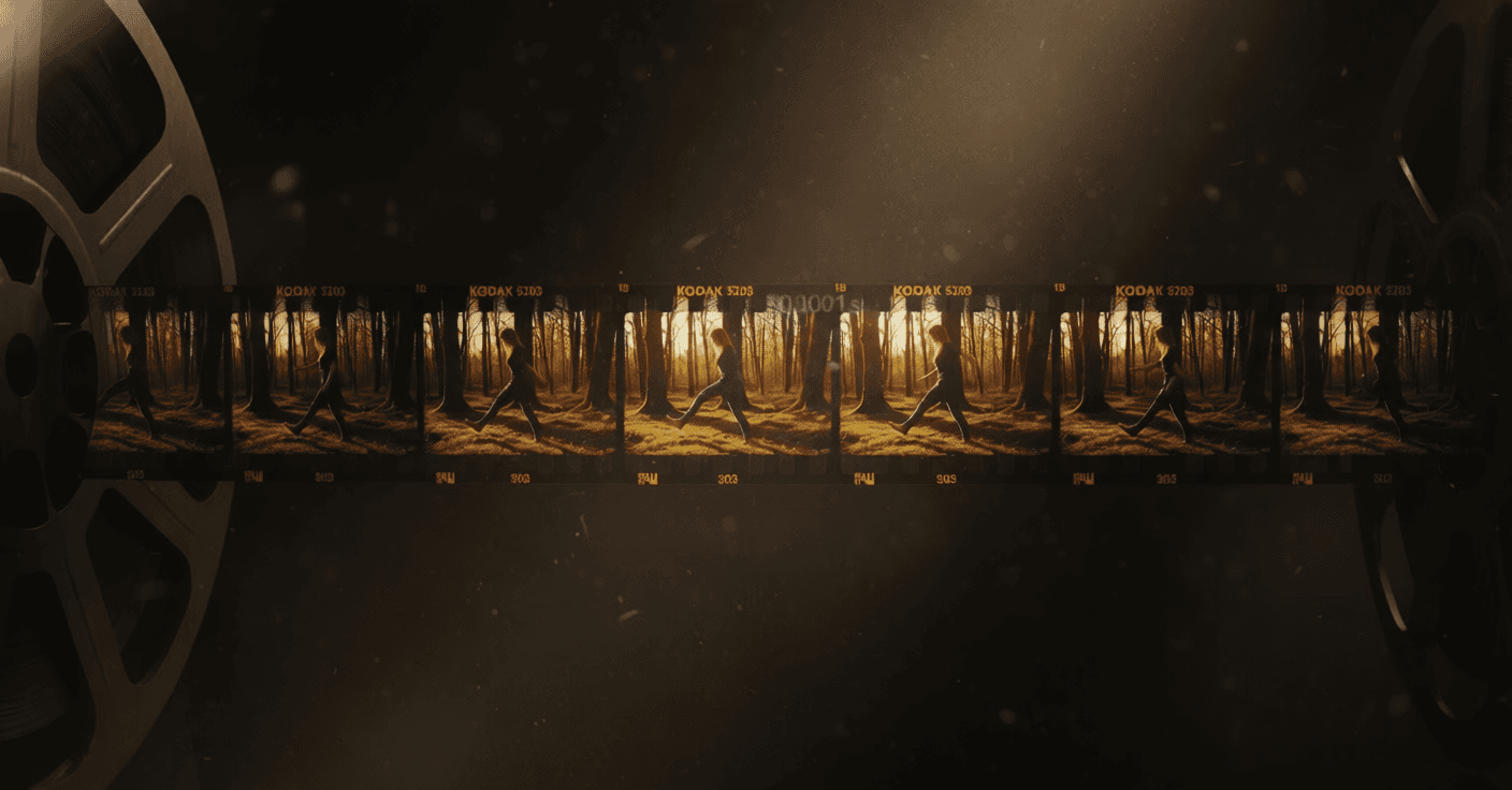 Illustration of a film strip representing continuous long-form AI video